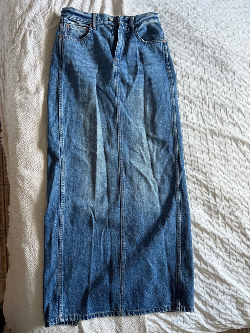 Aritzia Denim Forum The '90s Pencil Maxi Denim Skirt